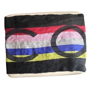 Coach Wool/Silk Multicolor Stripe Scarf